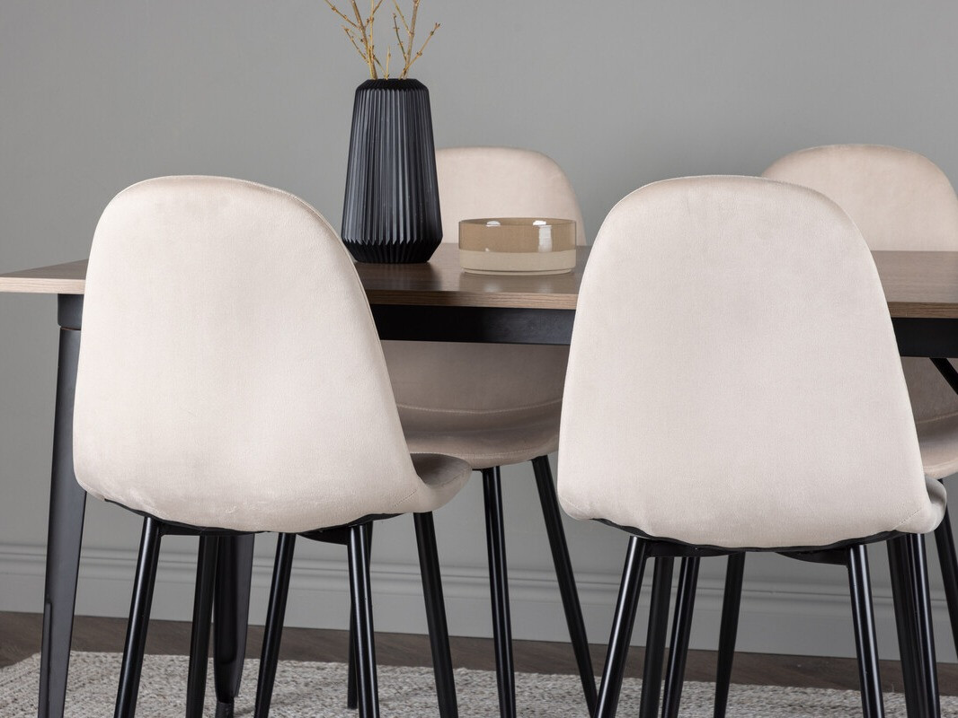Conjunto de mesas y sillas para comedor Dallas 4046 (Beige + Negro)