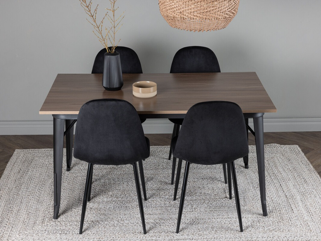 Conjunto de mesas y sillas para comedor Dallas 4046 (Negro)