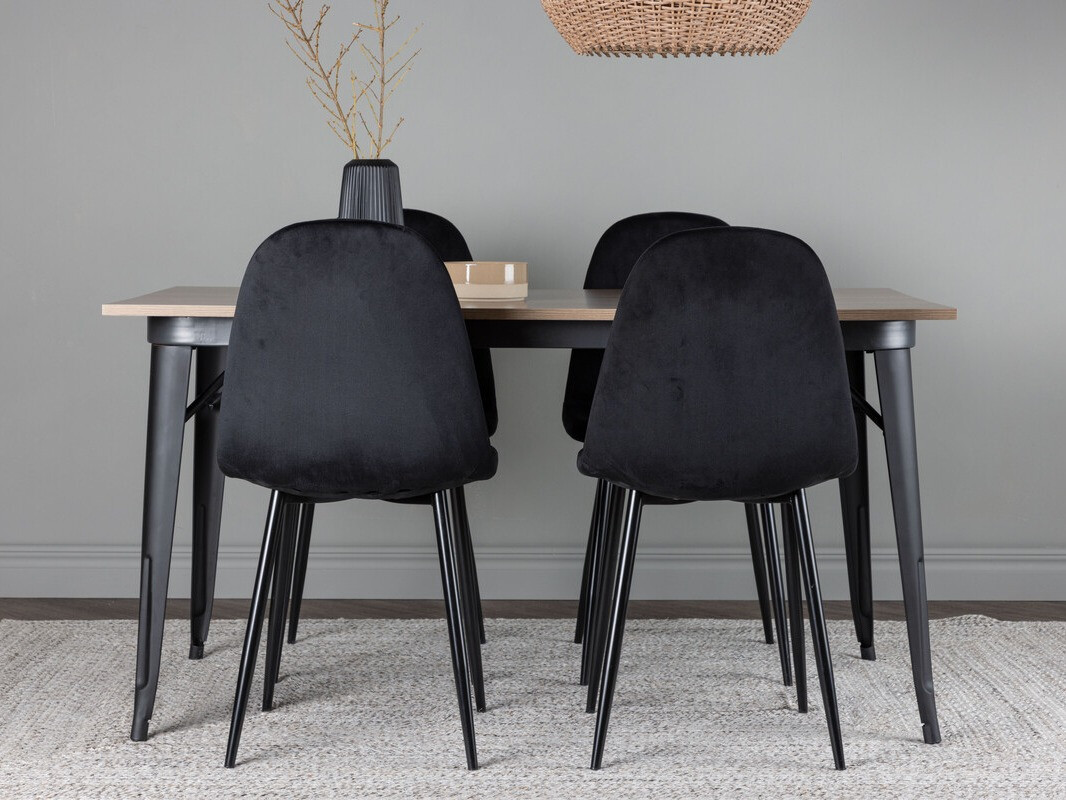 Conjunto de mesas y sillas para comedor Dallas 4046 (Negro)