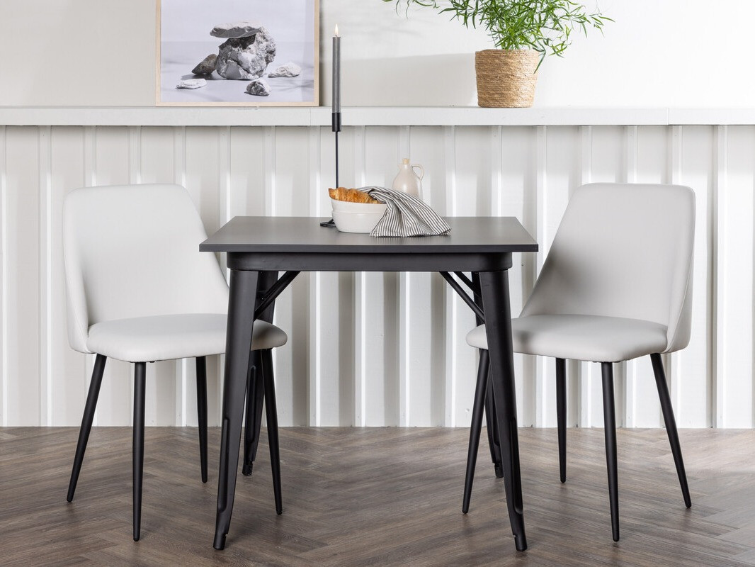 Conjunto de comedor Dallas 4049 (Blanco + Negro)