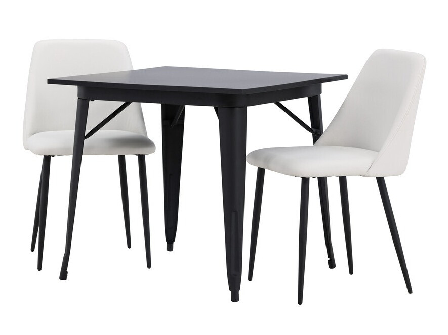 Conjunto de mesas y sillas para comedor Dallas 4049 (Blanco + Negro)