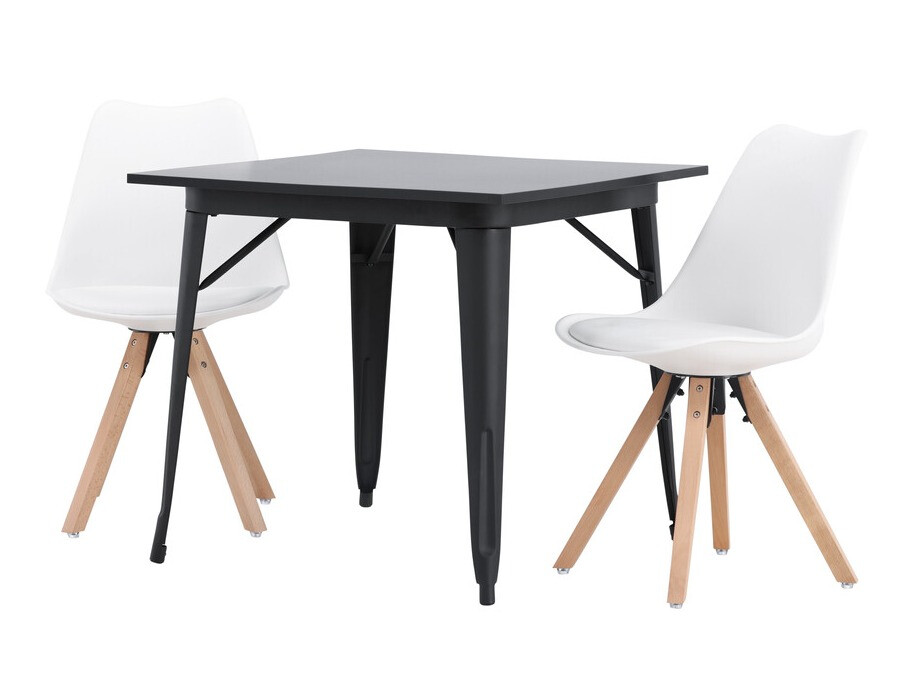 Conjunto de mesas y sillas para comedor Dallas 4050 (Blanco + Luminoso madera)
