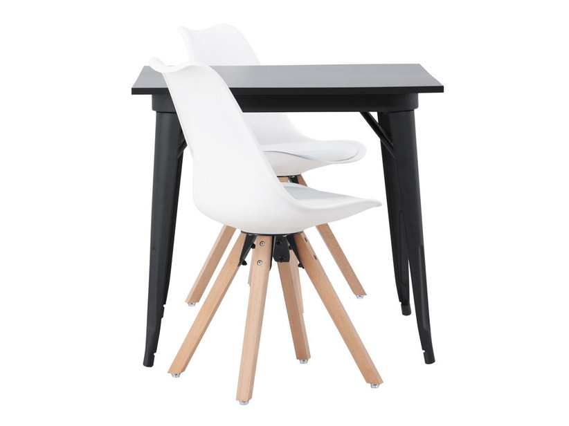 Conjunto de mesas y sillas para comedor Dallas 4050 (Blanco + Luminoso madera)