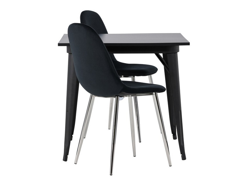 Conjunto de mesas y sillas para comedor Dallas 4051 (Negro + Plata)