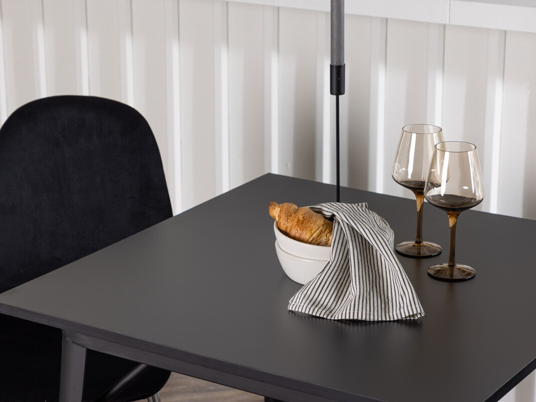 Conjunto de mesas y sillas para comedor Dallas 4051 (Negro + Plata)