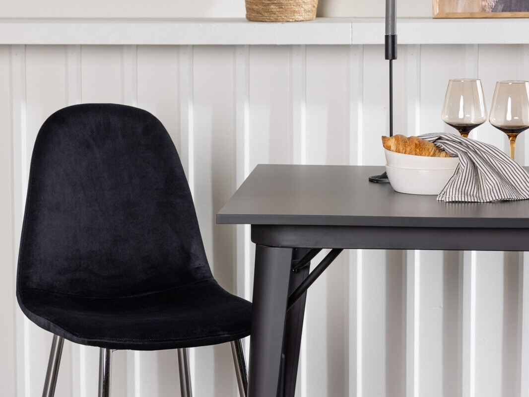 Conjunto de mesas y sillas para comedor Dallas 4051 (Negro + Plata)