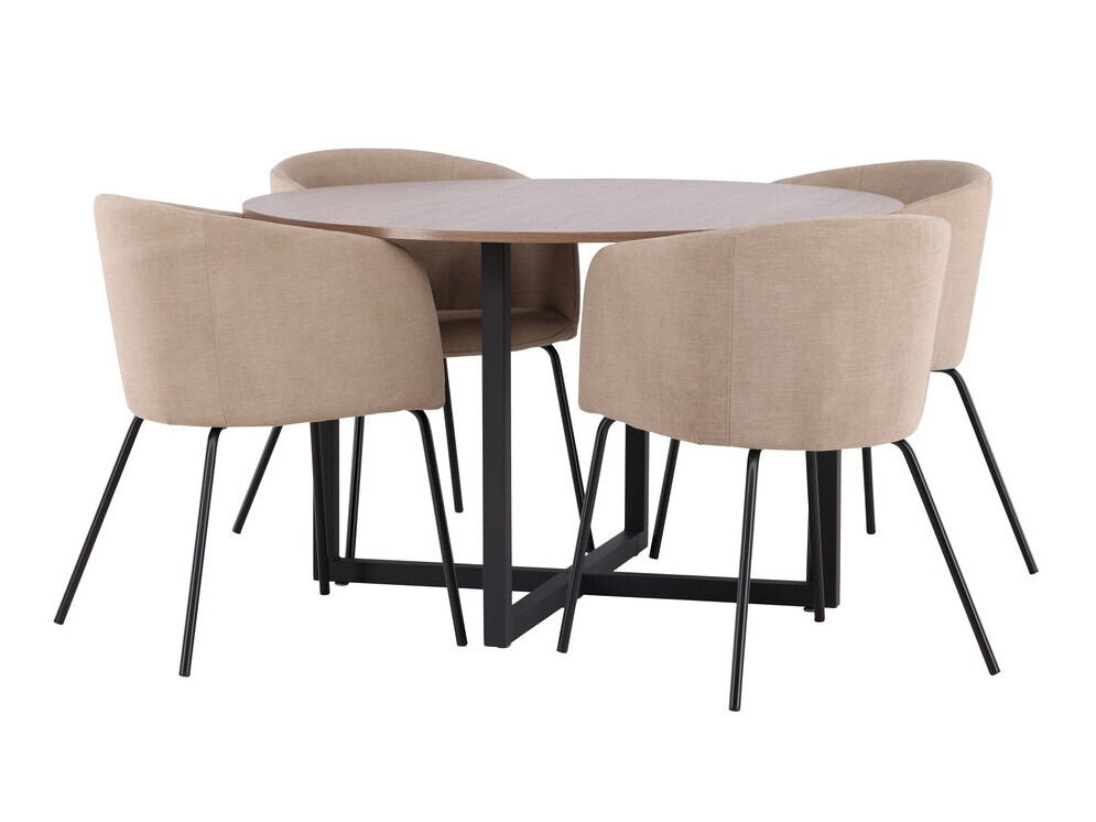 Conjunto de mesas y sillas para comedor Dallas 4052 (Beige + Negro)