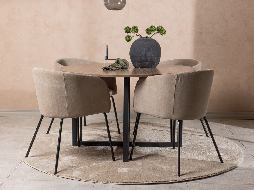 Conjunto de mesas y sillas para comedor Dallas 4052 (Beige + Negro)