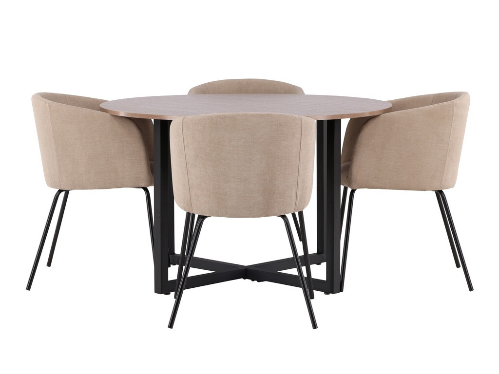 Conjunto de mesas y sillas para comedor Dallas 4052 (Beige + Negro)