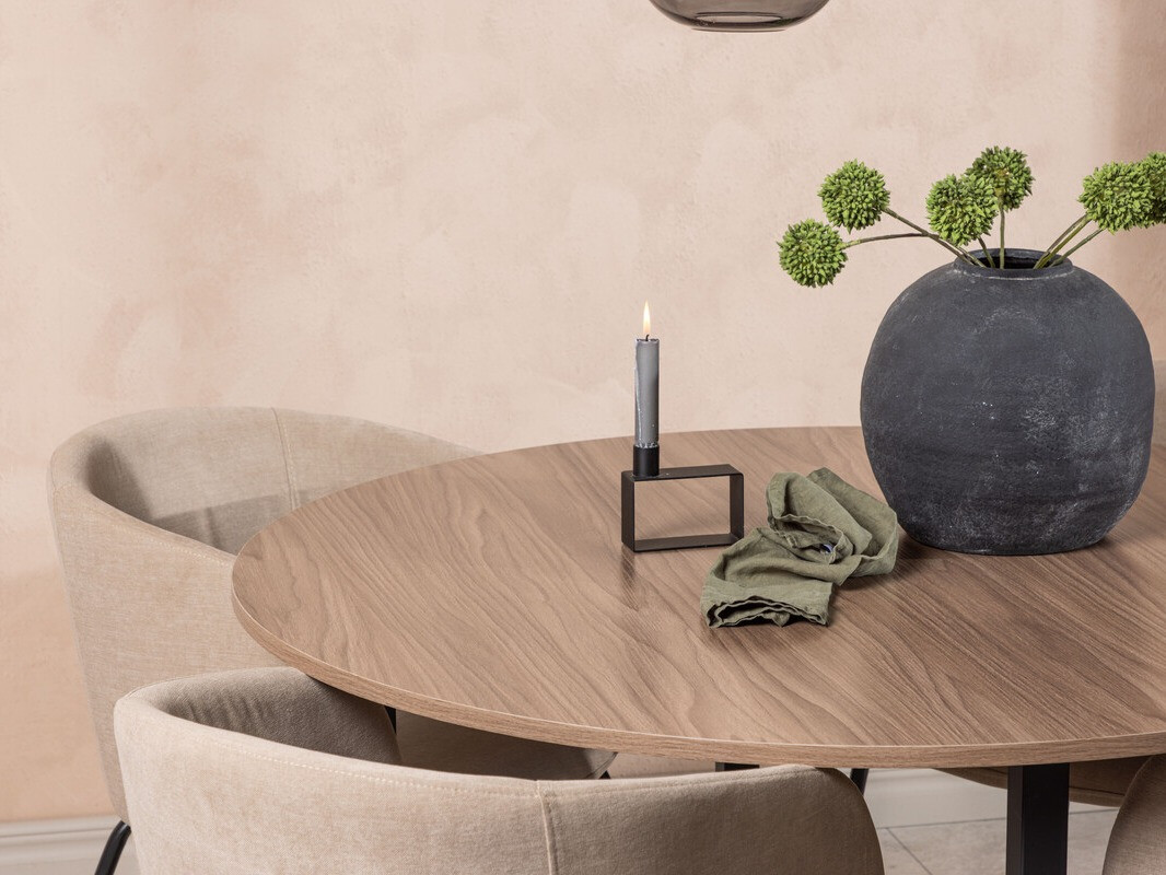 Conjunto de mesas y sillas para comedor Dallas 4052 (Beige + Negro)