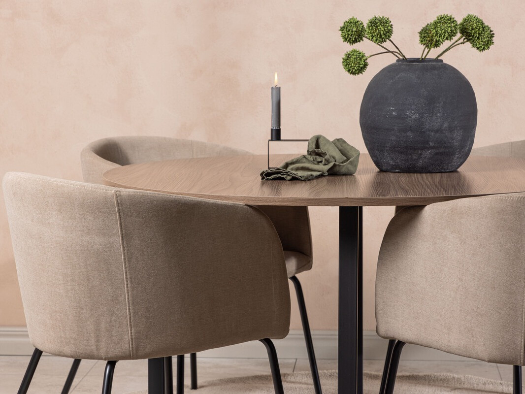 Conjunto de mesas y sillas para comedor Dallas 4052 (Beige + Negro)