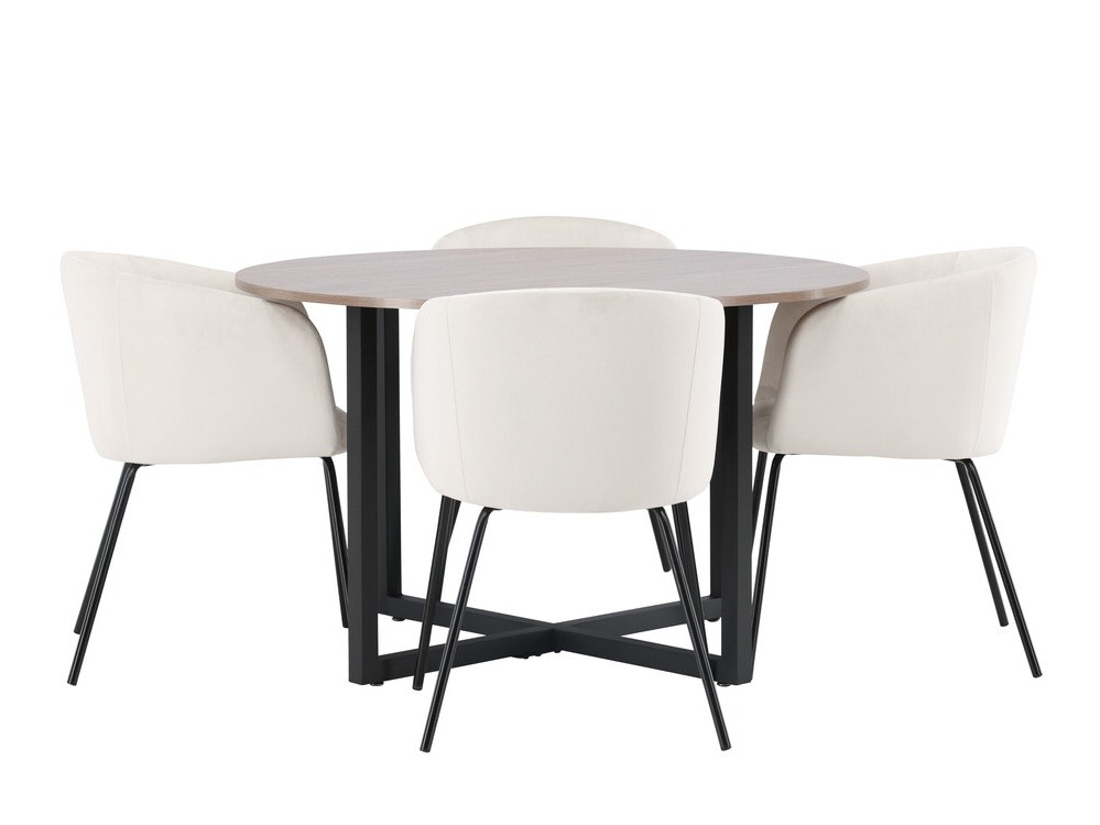 Conjunto de mesas y sillas para comedor Dallas 4052 (Crema + Negro)