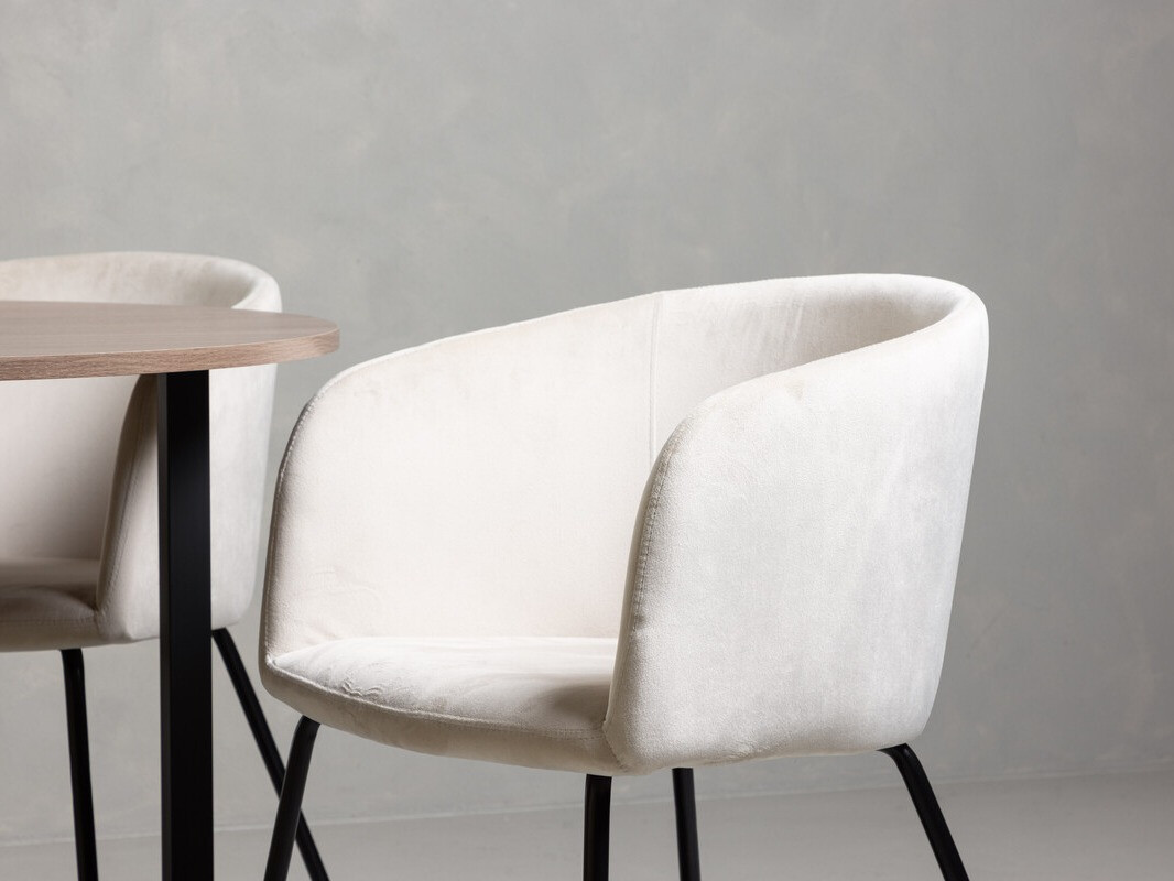 Conjunto de mesas y sillas para comedor Dallas 4052 (Crema + Negro)