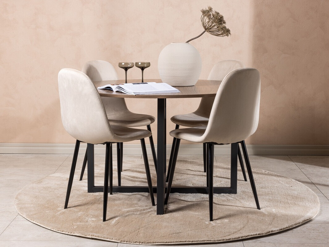 Conjunto de mesas y sillas para comedor Dallas 4054 (Beige + Negro)