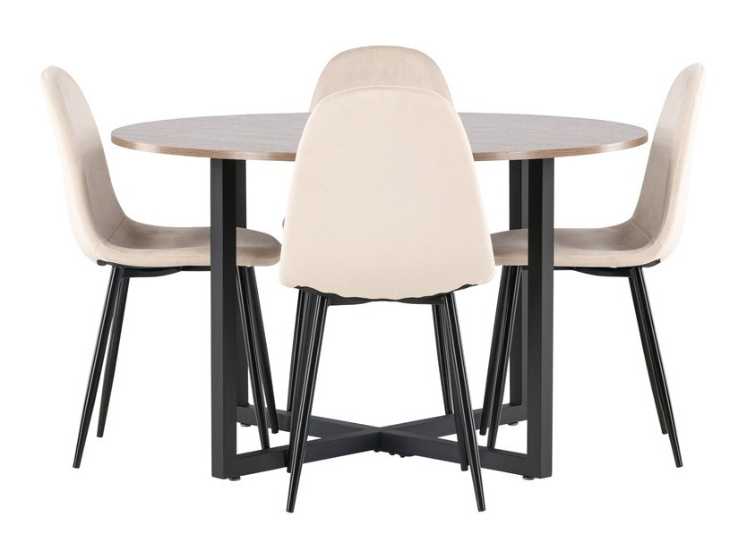 Conjunto de mesas y sillas para comedor Dallas 4054 (Beige + Negro)