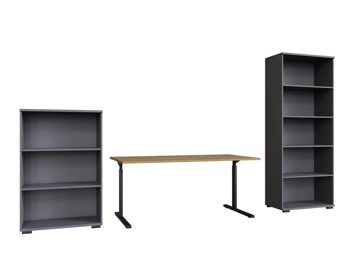 Conjunto para oficina en casa Lartesi 113 (Grafito + Roble nieto)