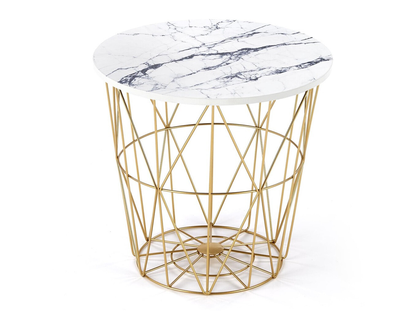 Mesa de centro Houston 1454 (Dorado + Mármol blanco)