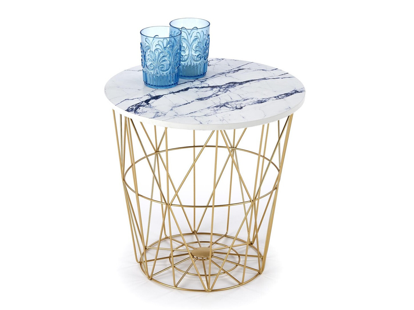 Mesa de centro Houston 1454 (Dorado + Mármol blanco)