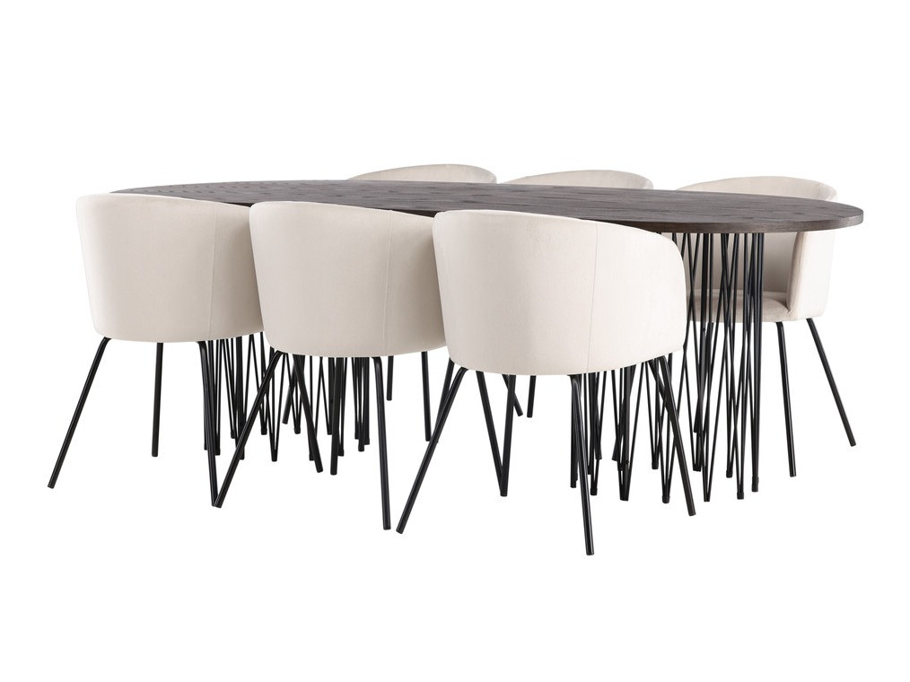 Conjunto de mesas y sillas para comedor Dallas 4063 (Crema + Negro)