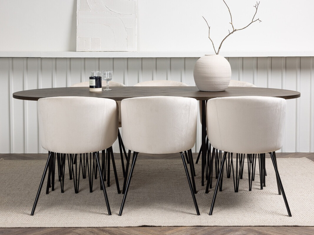 Conjunto de mesas y sillas para comedor Dallas 4063 (Crema + Negro)