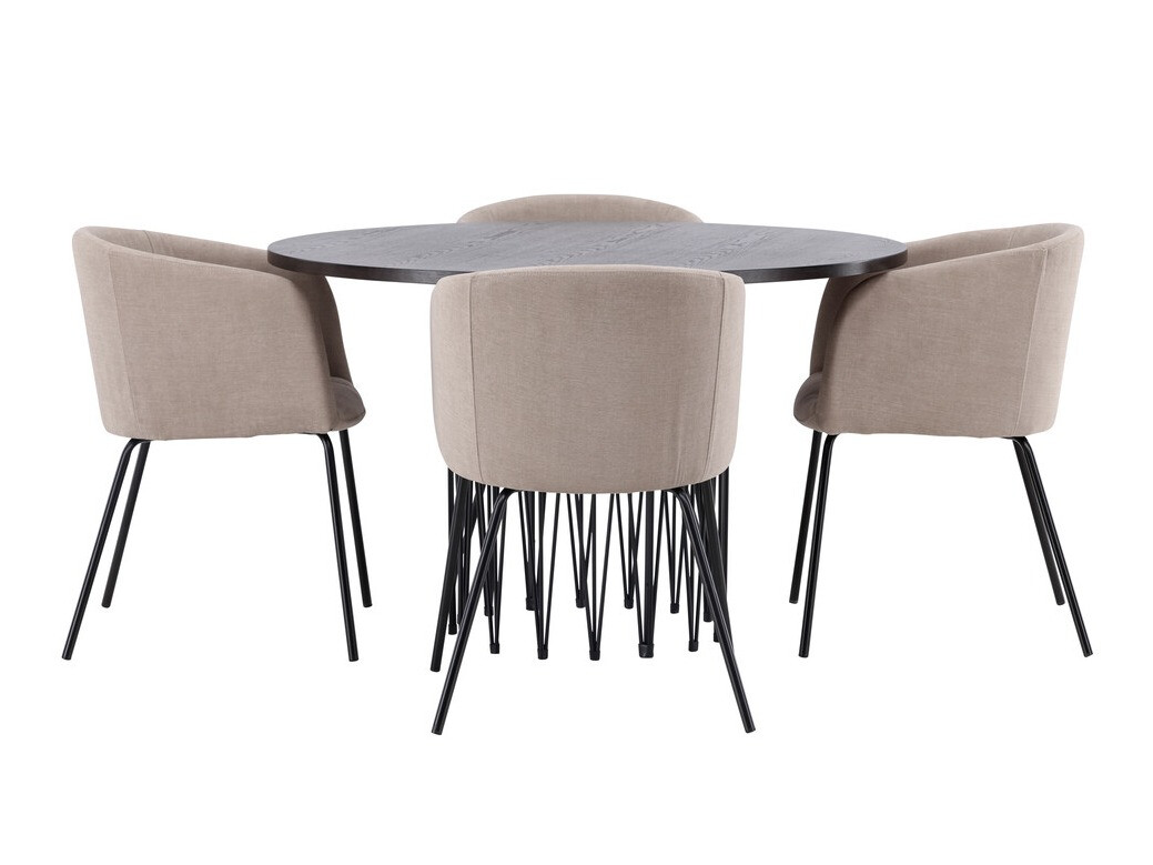 Conjunto de mesas y sillas para comedor Dallas 4068 (Beige + Negro)