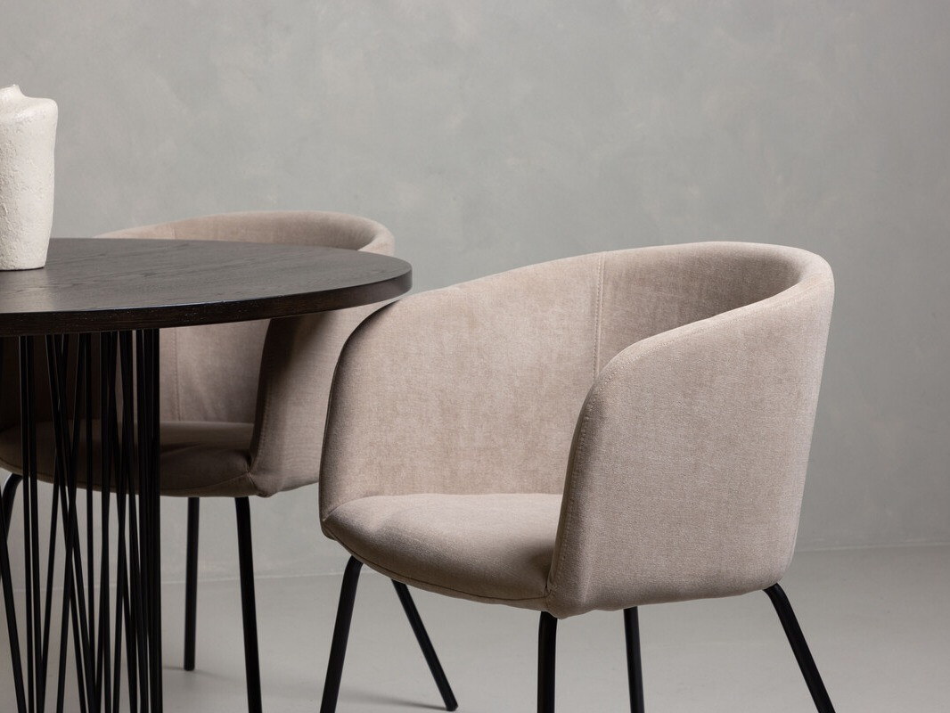 Conjunto de mesas y sillas para comedor Dallas 4068 (Beige + Negro)