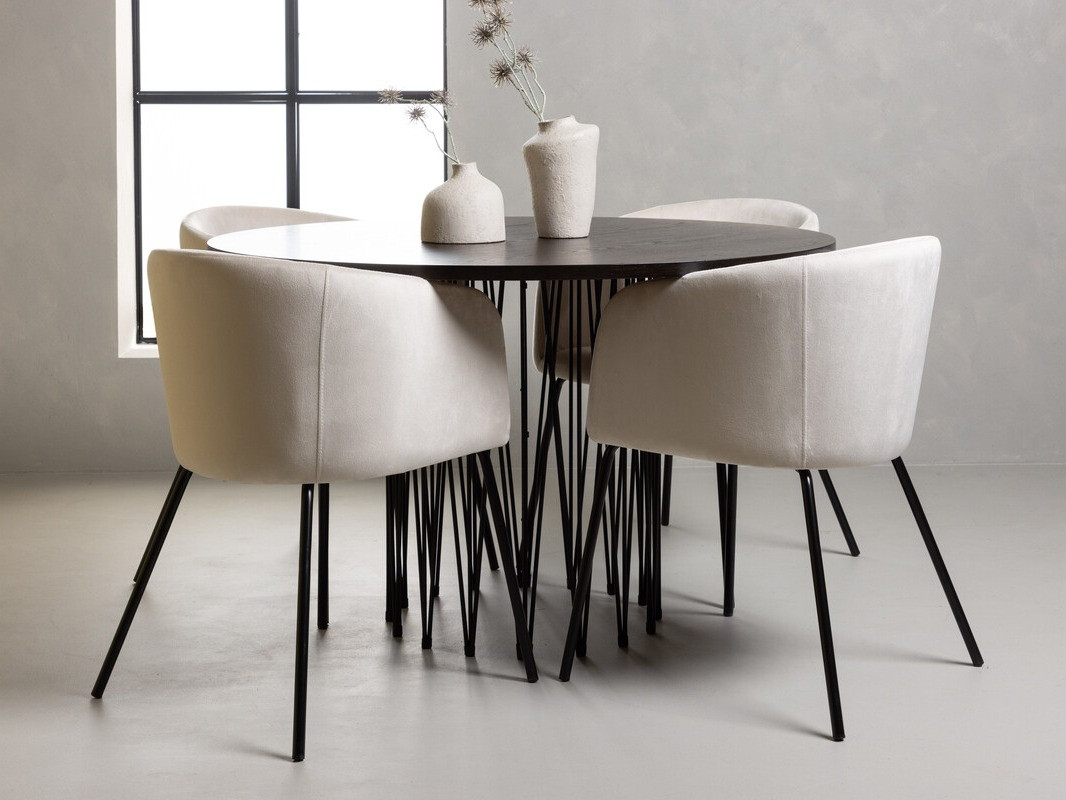 Conjunto de mesas y sillas para comedor Dallas 4068 (Crema + Negro)