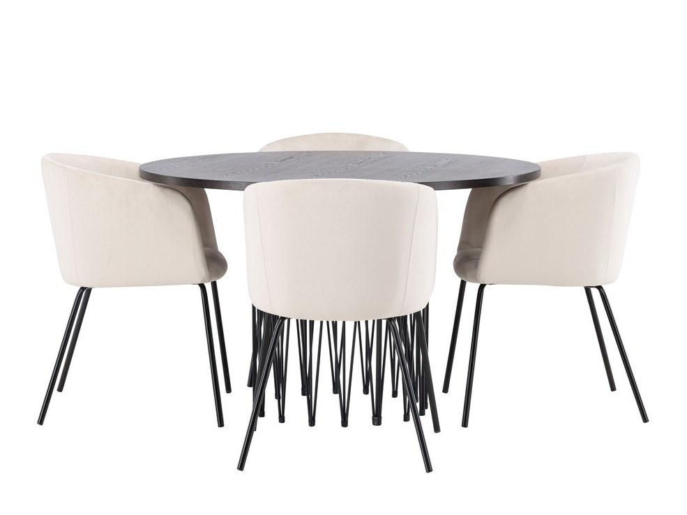 Conjunto de mesas y sillas para comedor Dallas 4068 (Crema + Negro)
