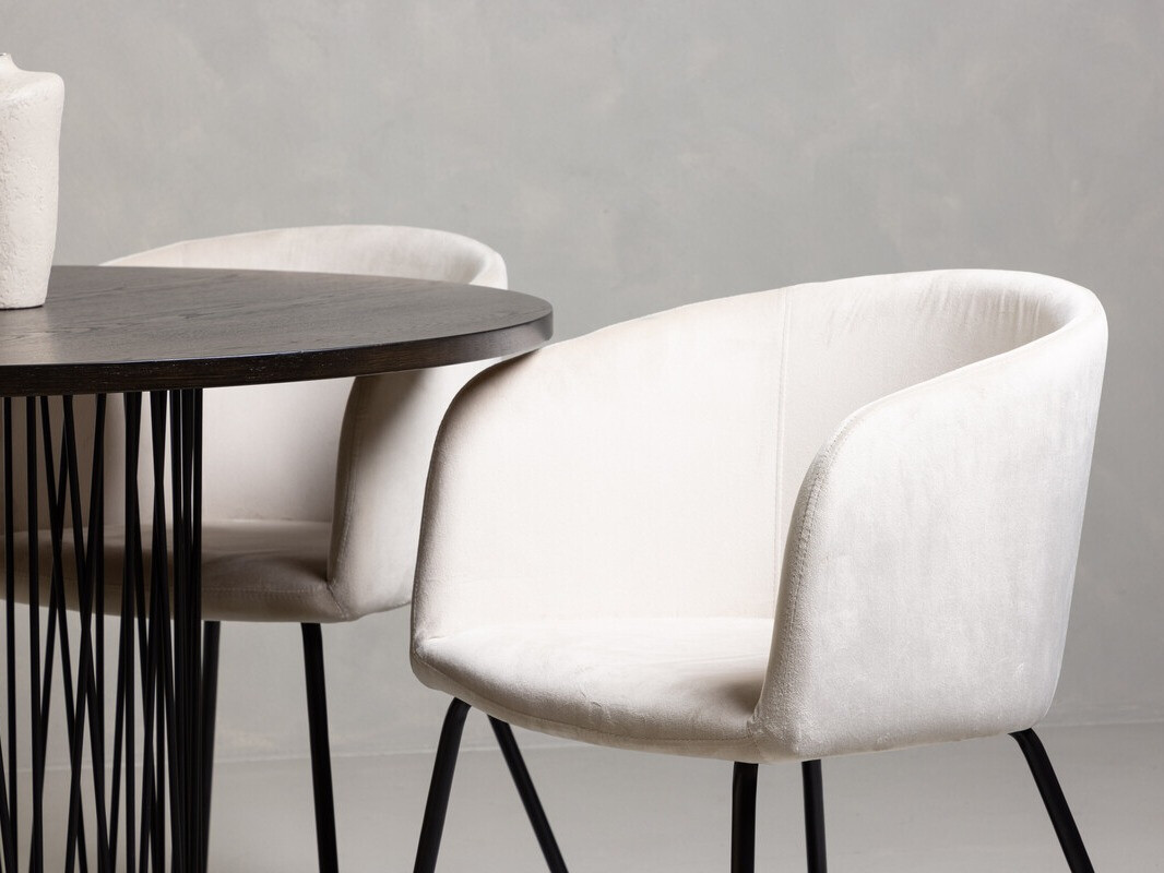 Conjunto de mesas y sillas para comedor Dallas 4068 (Crema + Negro)