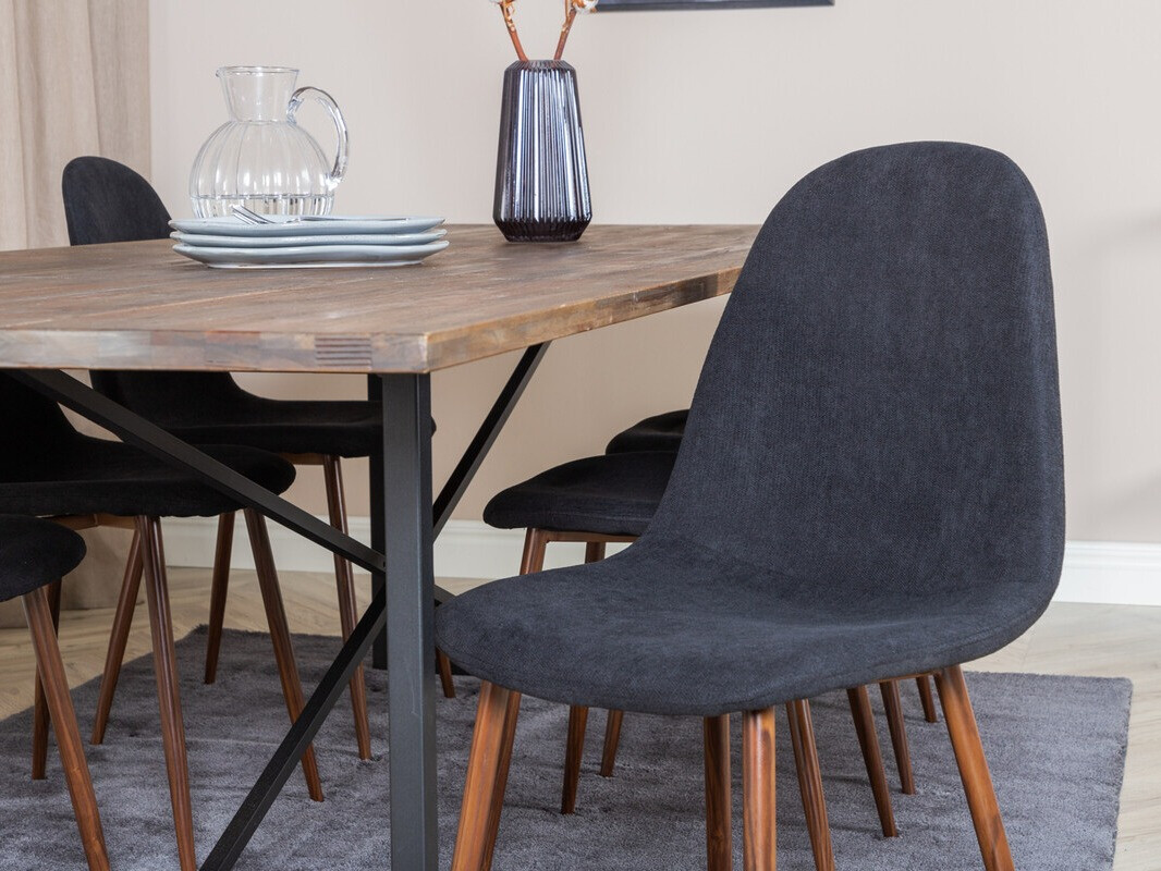 Conjunto de mesas y sillas para comedor Dallas 4076 (Negro + Nuez)