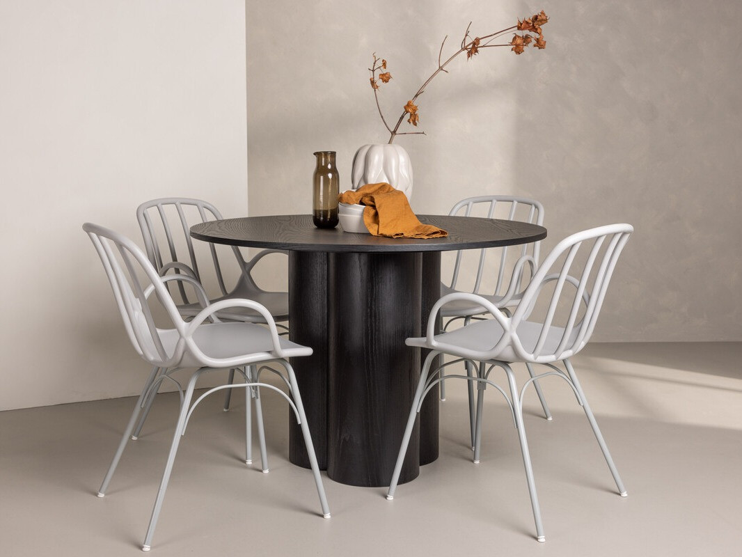 Conjunto de mesas y sillas para comedor Dallas 4077 (Gris claro)