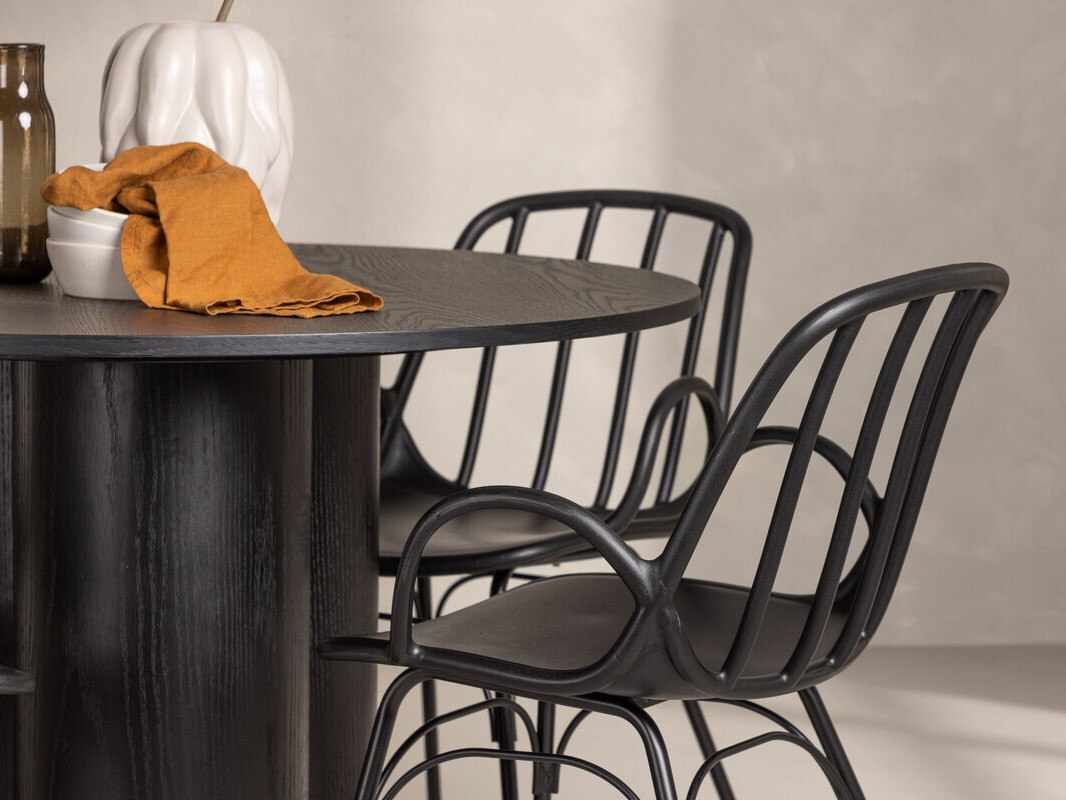 Conjunto de mesas y sillas para comedor Dallas 4077 (Negro)