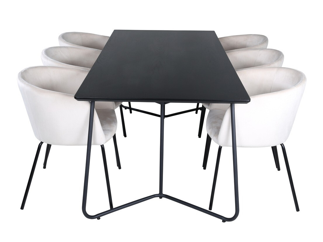 Conjunto de comedor Dallas 2569 (Crema + Negro)