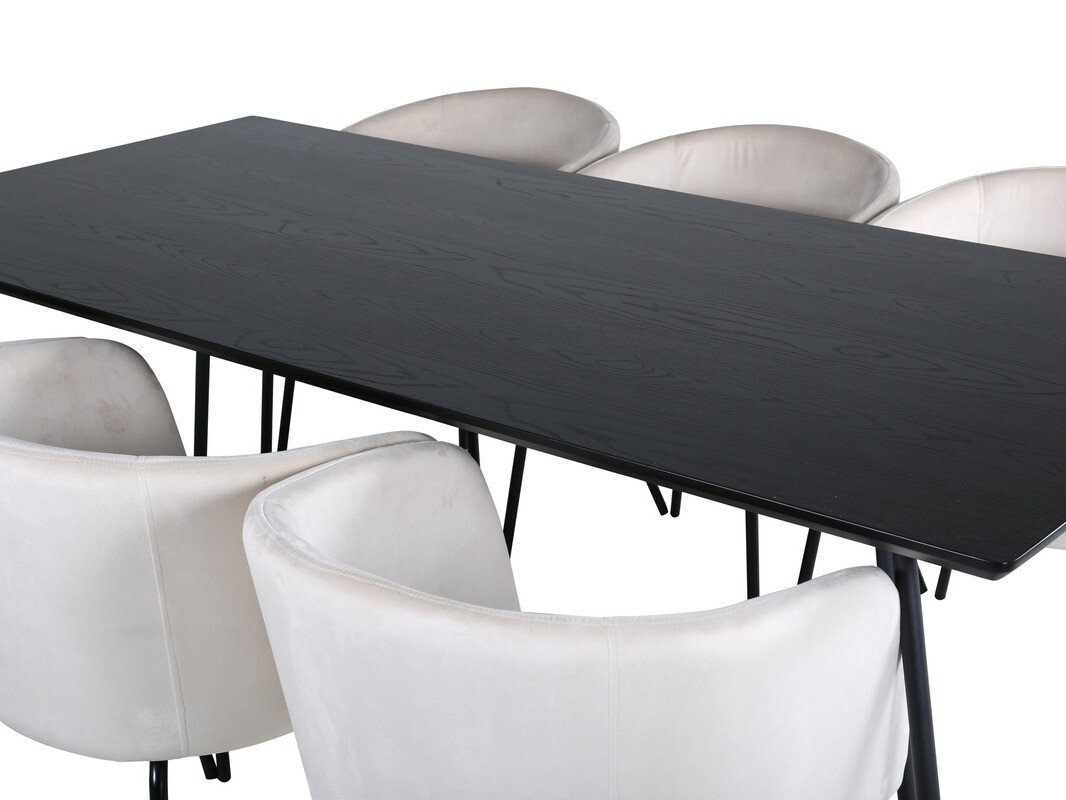 Conjunto de comedor Dallas 2569 (Crema + Negro)