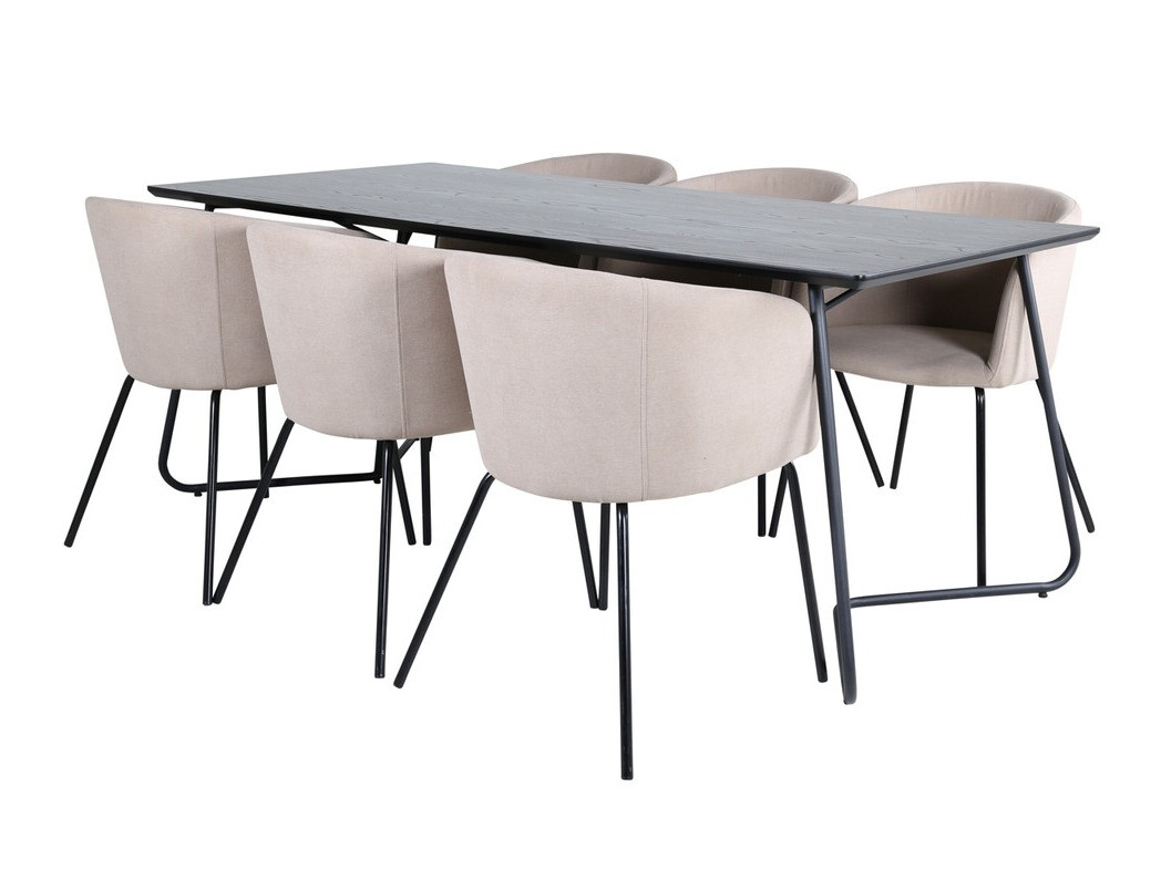 Conjunto de mesas y sillas para comedor Dallas 2569 (Beige + Negro)