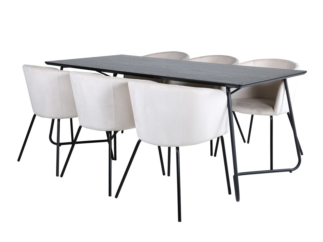 Conjunto de mesas y sillas para comedor Dallas 2569 (Crema + Negro)