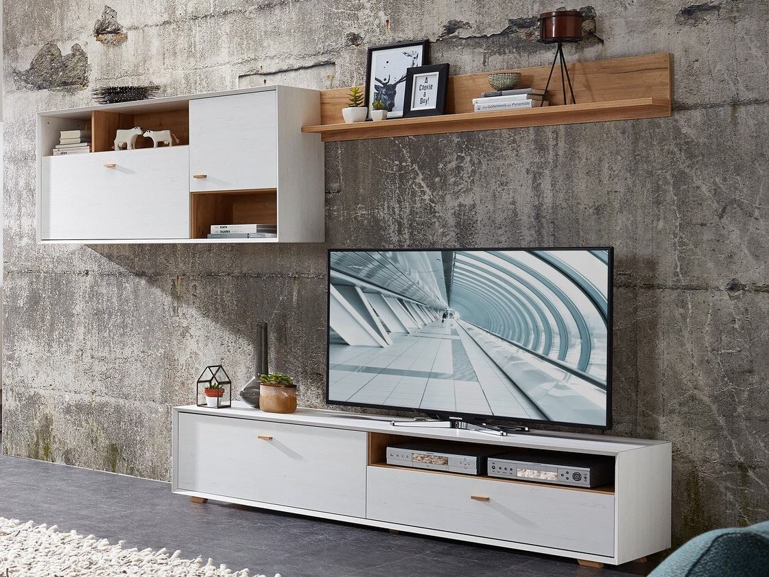 Mueble TV Sacramento 503 (Pino blanqueado + Navarra roble)