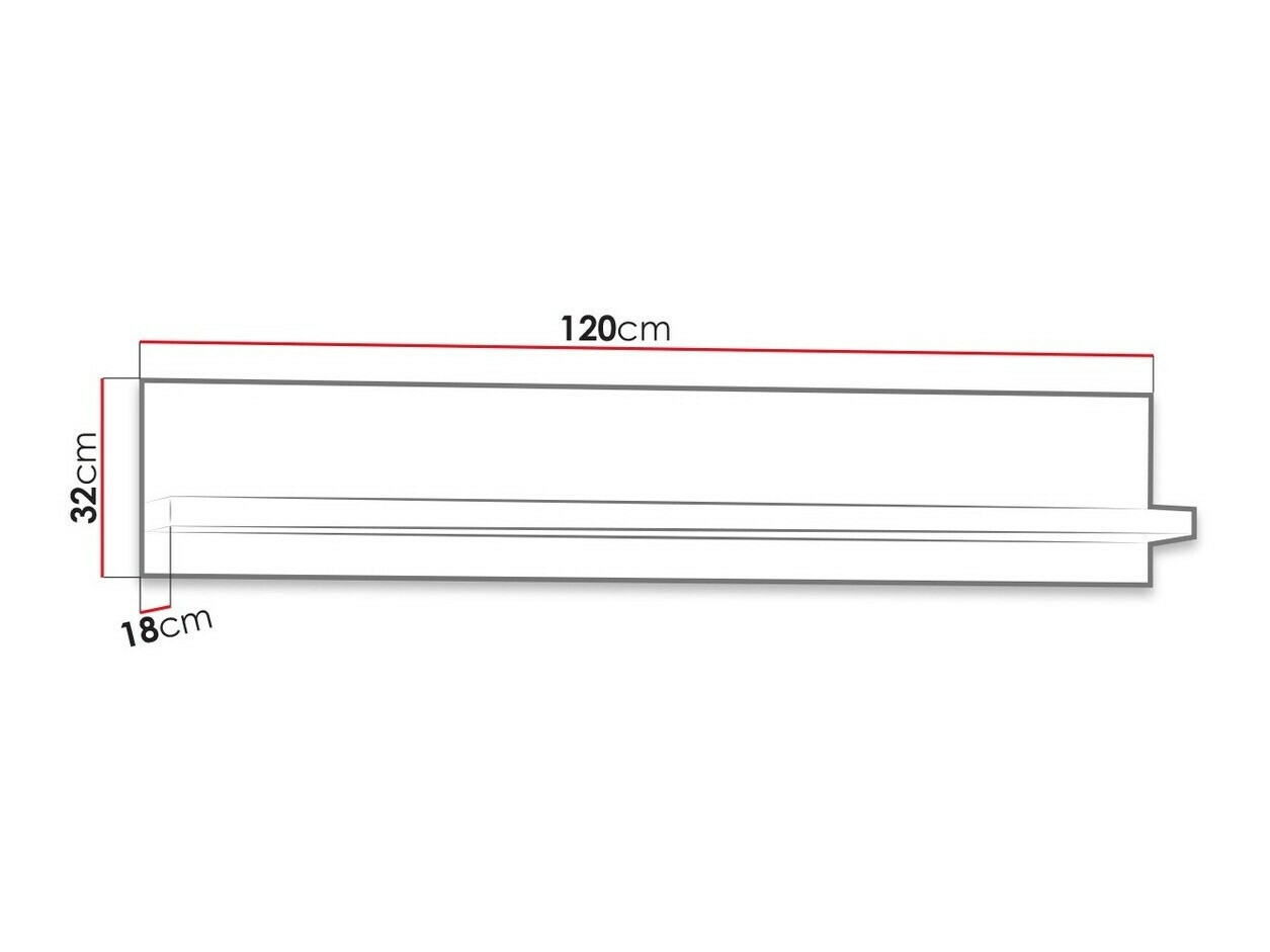 Estantería de pared Fiomeri 118 (Roble Santana)