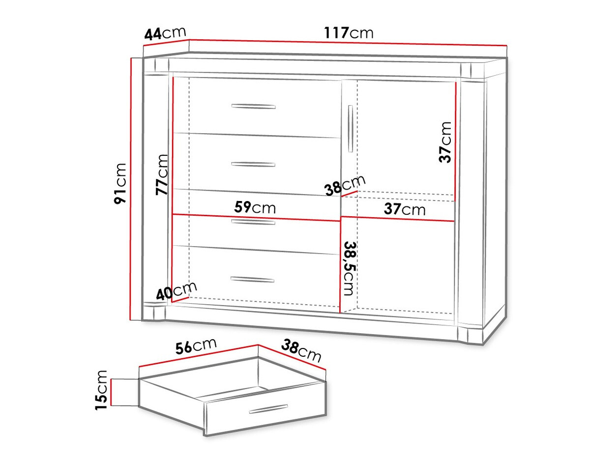 Cómoda Lorelie 102 (Trufa roble)