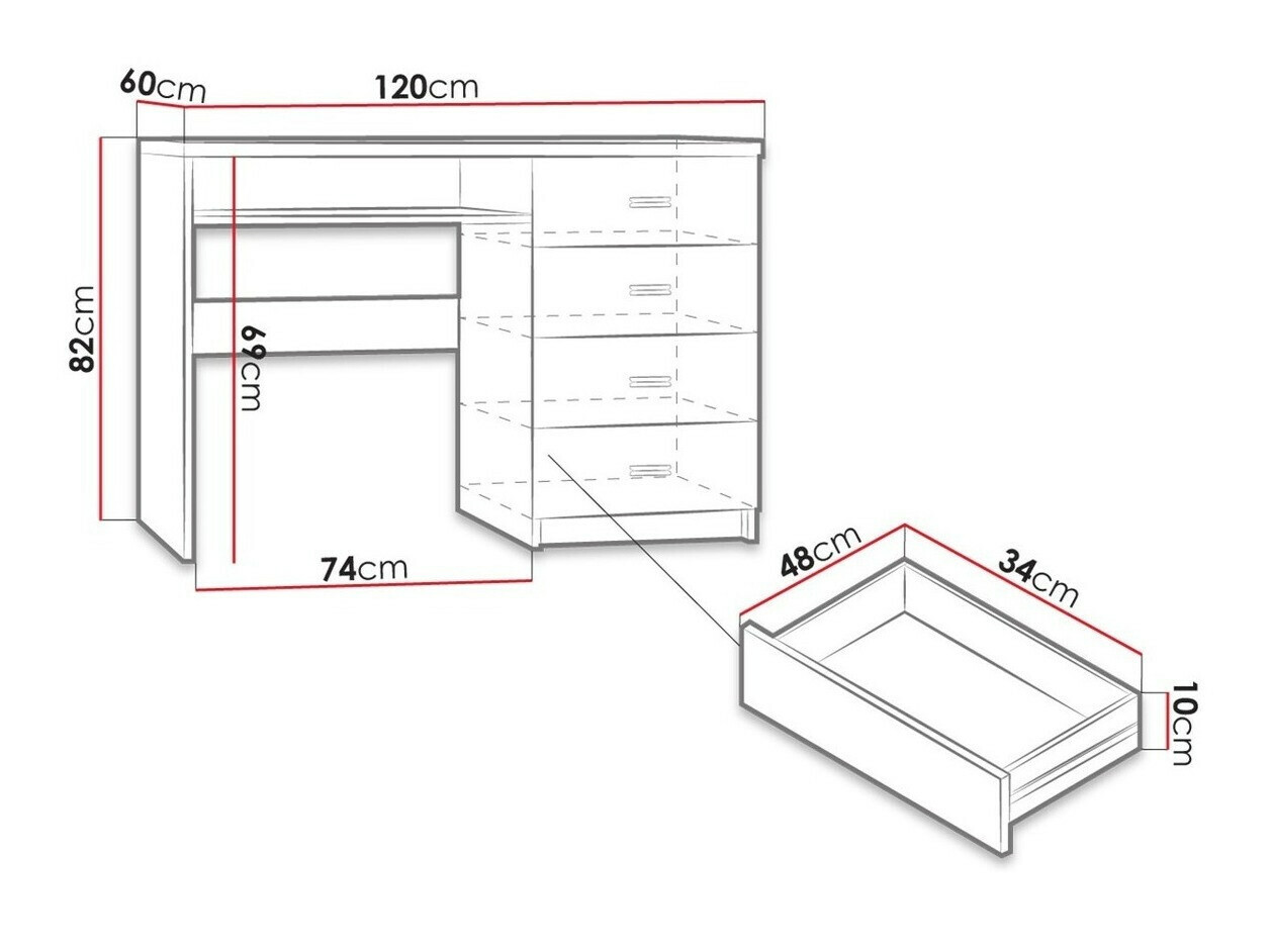 Mesa de oficina Serfeno 114 (Fresno oscuro)