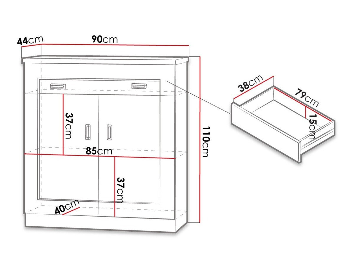 Cómoda Lircava 101 (Roble envejecido)