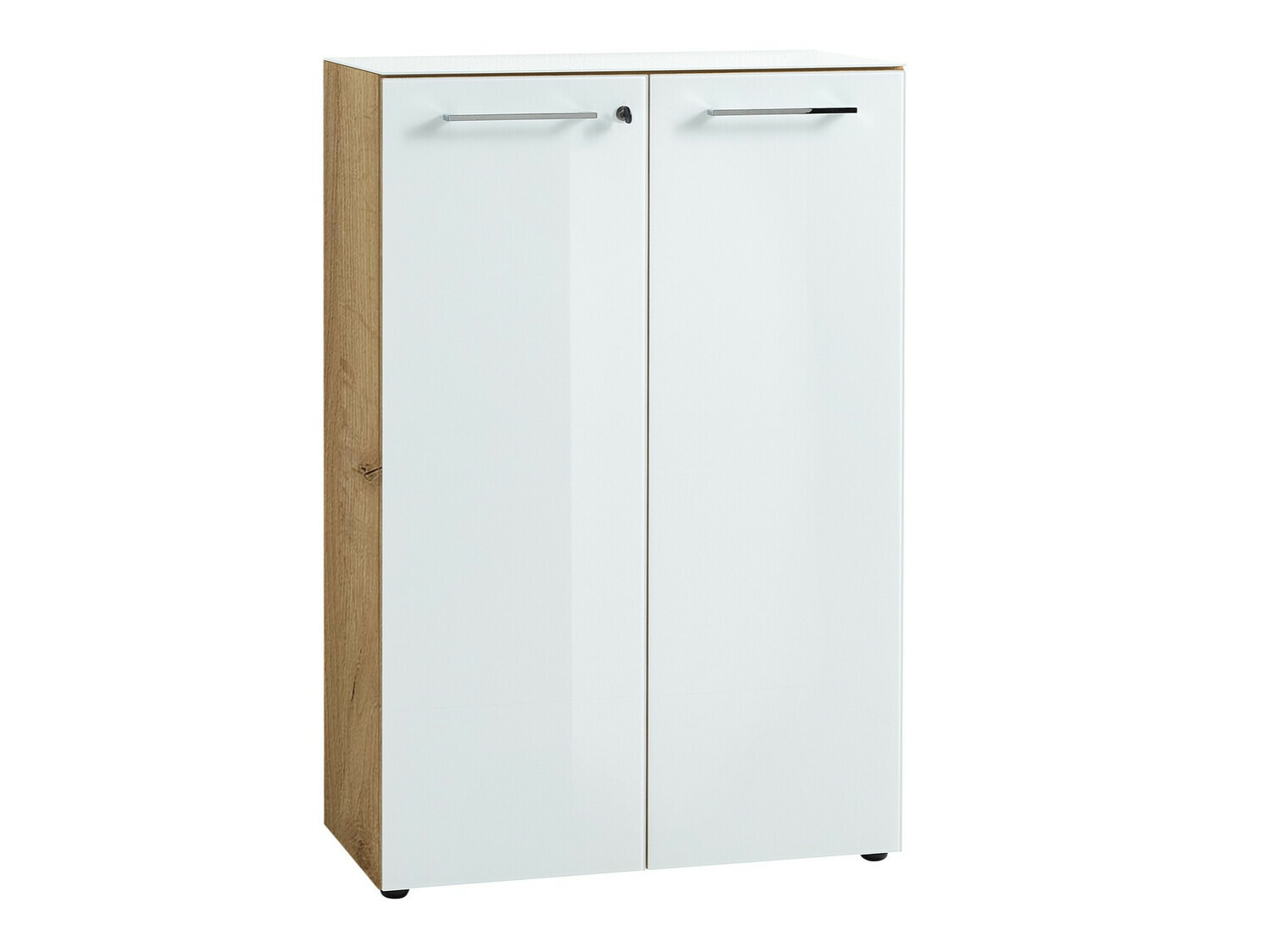 Aparador Catcamu 102 (Blanco brillante + Navarra roble)