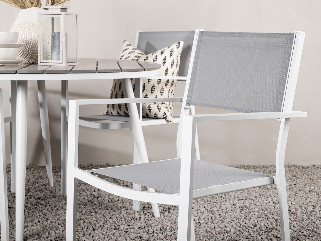 Conjunto de mesa y sillas Dallas 4088 (Gris + Blanco)