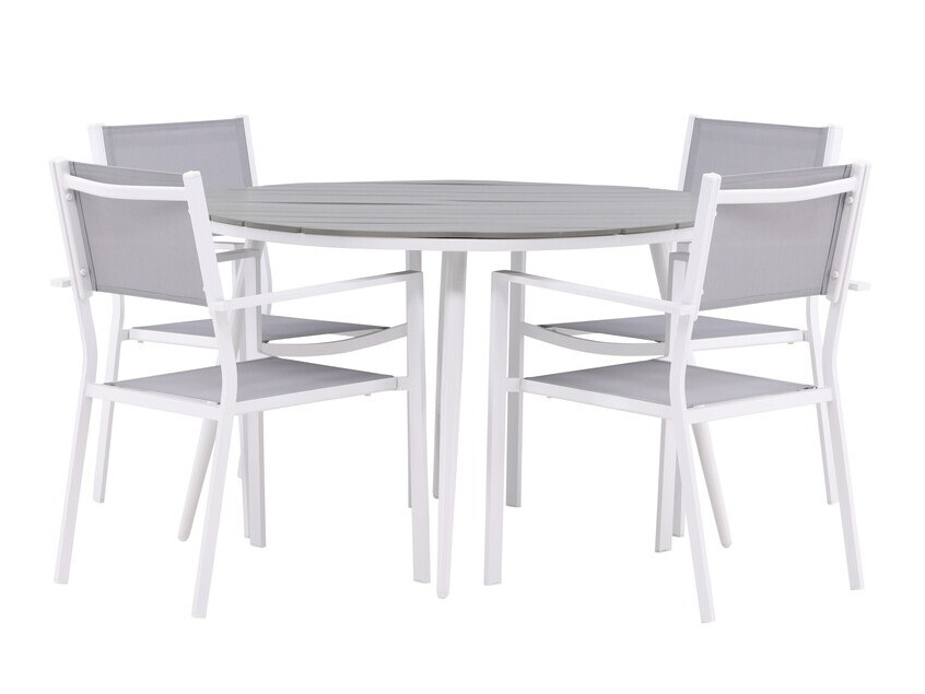 Conjunto de mesa y sillas Dallas 4088 (Gris + Blanco)