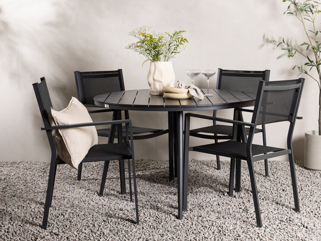 Conjunto de mesa y sillas Dallas 4088 (Negro)