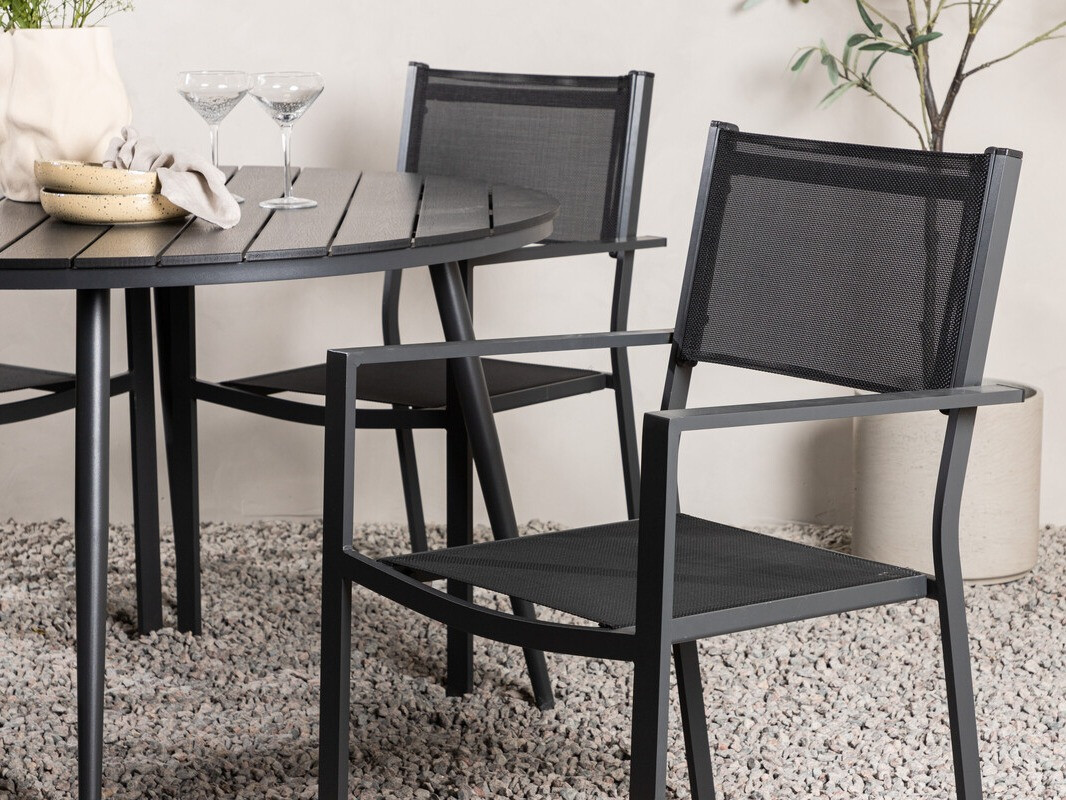 Conjunto de mesa y sillas Dallas 4088 (Negro)