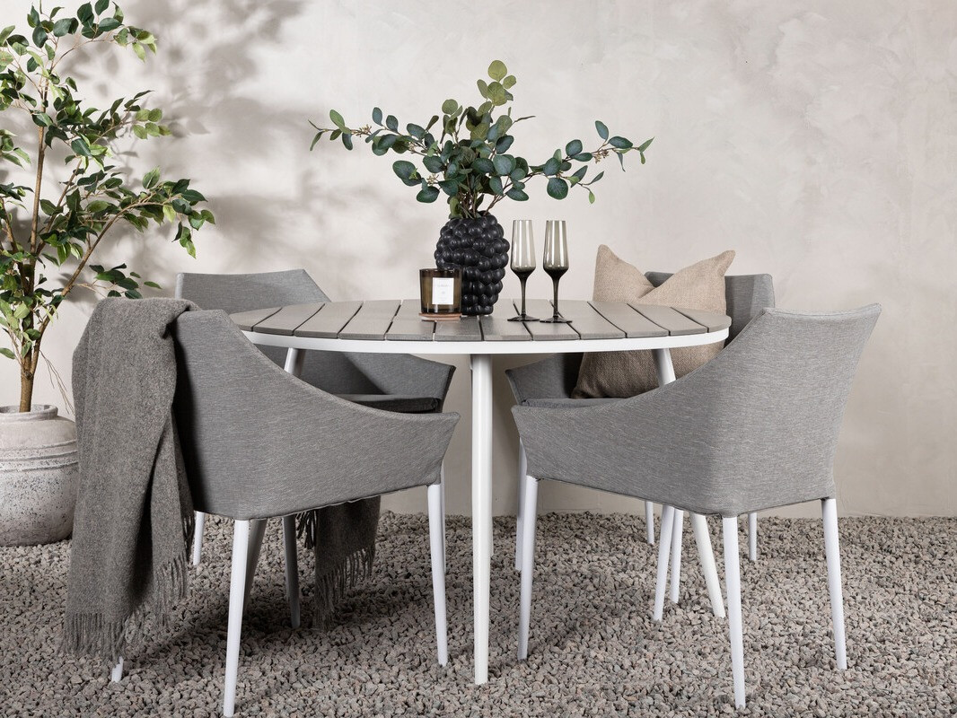 Conjunto de mesa y sillas Dallas 4089 (Gris + Blanco)