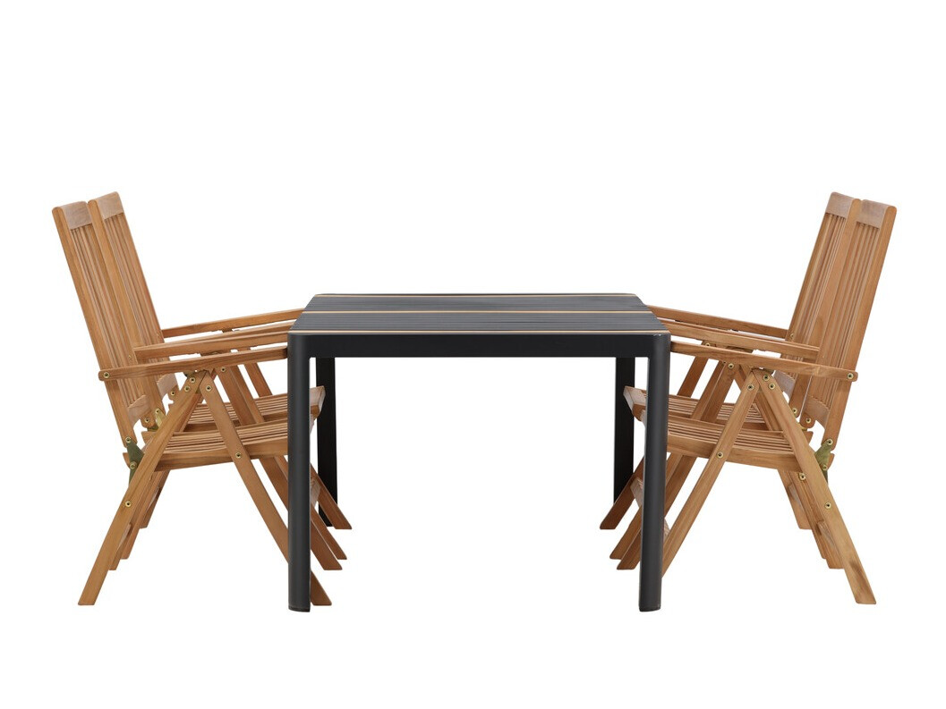 Conjunto de mesa y sillas Dallas 4090 (Negro + Marrón)
