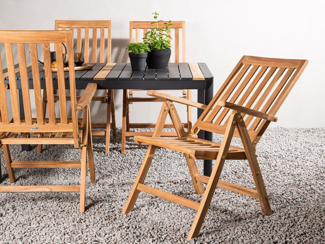 Conjunto de mesa y sillas Dallas 4090 (Negro + Marrón)