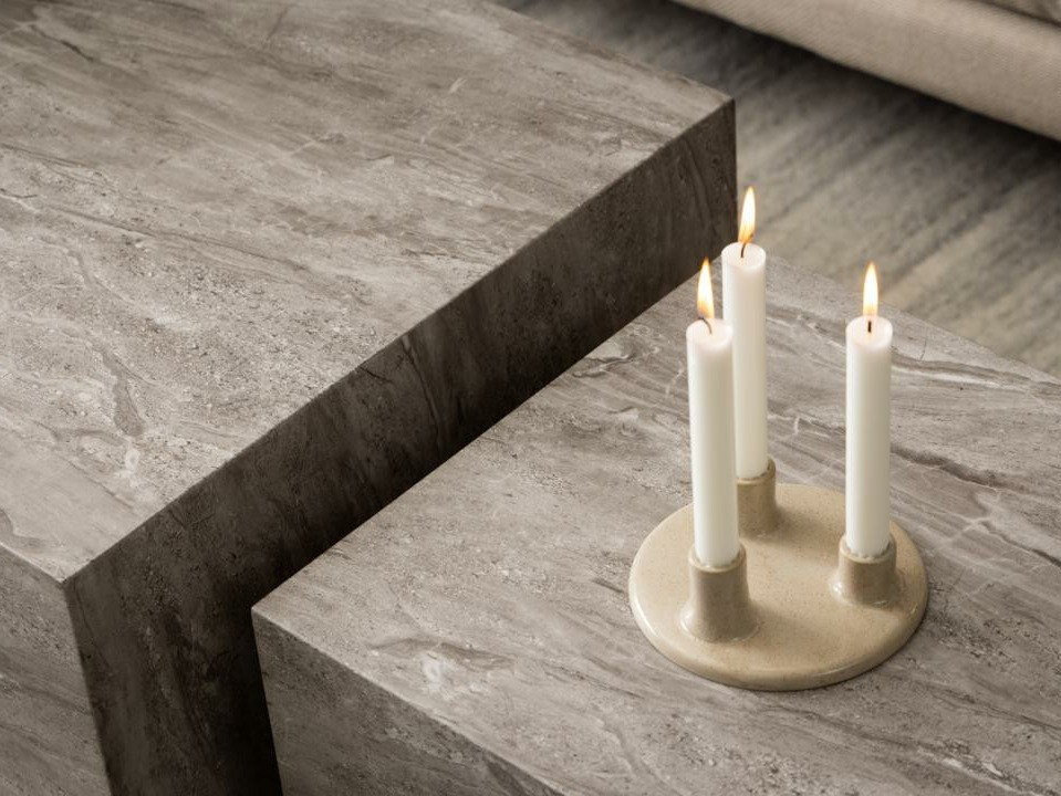 Conjunto mesa de centro Norsica 894 (Mármol gris)